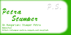 petra stumper business card